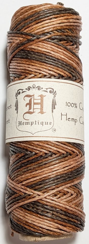 Hemptique 20lb 105 Feet Variegated Brown Cord (Spool)