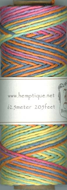 Hemptique 20lb 197 Feet Variegated Rainbow Cord (Spool)