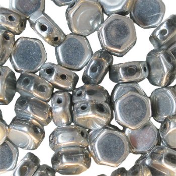 30, 6mm Labrador Full Coat Czech Glass Two Hole Hexx Beads