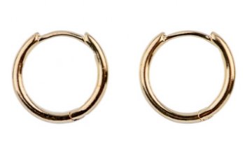 4 Pairs of 16mm Round Gold Huggie Hoop Earrings