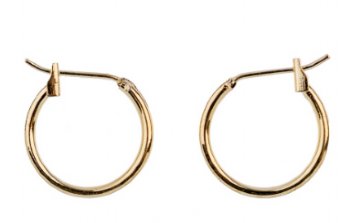 4 Pairs of 16mm Round Gold Huggie Hoop Earrings With Safety Catch