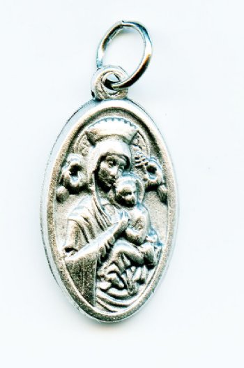 1, 25x15mm Antique Silver Mary and Child Medal