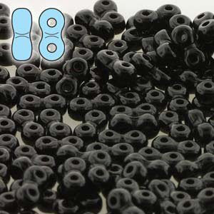 10 grams 3x6mm Opaque Black Infinity Beads