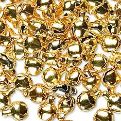 50 6mm Bright Gold Jingle-Bells