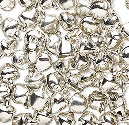 50 6mm Bright Silver Jingle-Bells