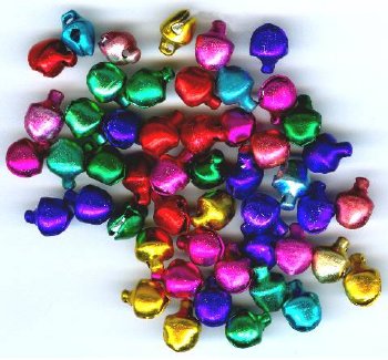 50 6mm Jewel Tone Aluminum Jingle Bells