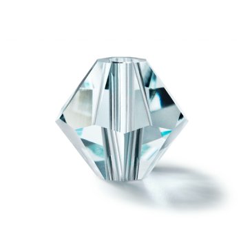 50, 3mm Silver Aquamarine Preciosa Bicone Beads