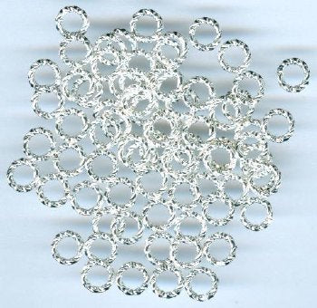 100 6mm Twisted Silver Plated Jump Rings