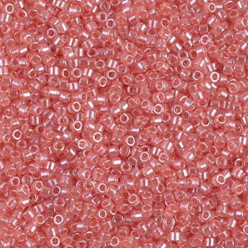 DB-1481 5.2 Grams of 11/0 Transparent Salmon Lustre Delica Beads