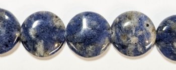 Pack of 2, 12mm Sodalite Coin Beads