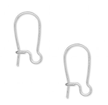 25 Pairs of 18mm Silver Plated Kidney Ear Wires