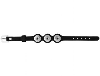 Klik Leather Buckle Bracelet - Black