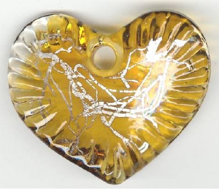 1 45x39mm Twisted Topaz and Silver Foil Heart Pendant