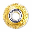 1  8x14mm Faceted Pandora Style Light Topaz Glass Bead