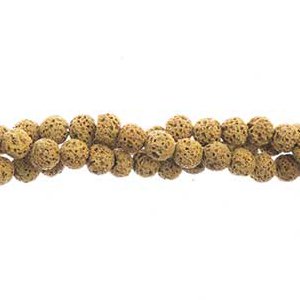 8 Inch Strand of 6mm Round Egyptian Sand Lava Stone Beads