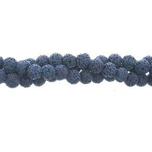 8 Inch Strand of 6mm Round Majestic Violet Lava Stone Beads