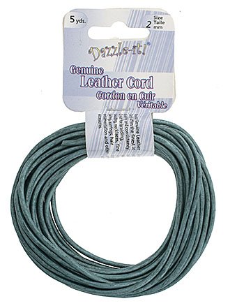 5 yards of 2mm Metallic Blue Iris Leather Cord