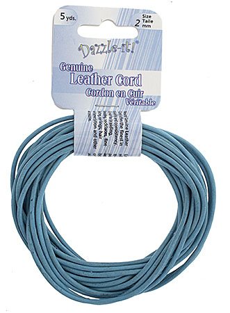 5 yards of 2mm Aqua Leather Cord