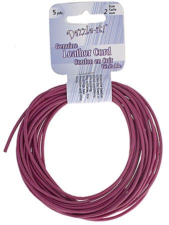 5 yards of 2mm Metallic Pink Leather Cord