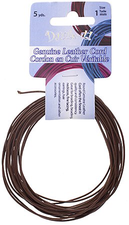 5 Yards of 1mm Brown Leather Cord