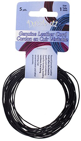 5 Yards of 1mm Black Leather Cord