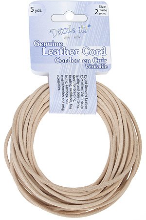 5 yards of 2mm Natural Leather Cord