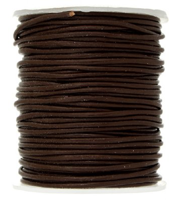 25 Meters of .5mm Dark Brown Leather Cord