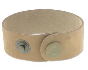 One Inch Natural Leather Cuff Bracelet with Brass Snaps