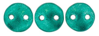 50 6mm Arcadia Saturated Metallic Two Hole Glass Lentil Beads