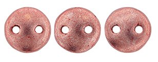 50 6mm Blooming Dahlia Saturated Metallic Two Hole Glass Lentil Beads