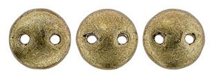 50 6mm Emperador Saturated Metallic Two Hole Glass Lentil Beads