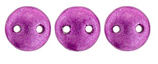50 6mm Spring Crocus Saturated Metallic Two Hole Glass Lentil Beads