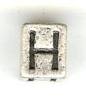 Metal Cube Alphabet Bead - Letter H