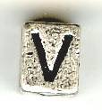 Metal Cube Alphabet Bead - Letter V