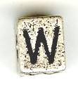 Metal Cube Alphabet Bead - Letter W