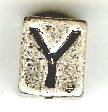 Metal Cube Alphabet Bead - Letter Y