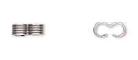 25 6.5x2.5mm Antique Silver Plated Ridged Figure 8 Links