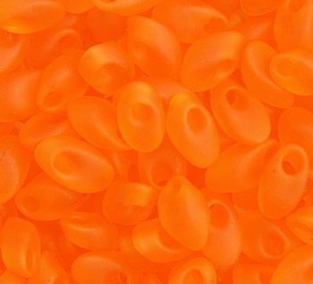 LM0138F - 10 Grams Matte Transparent Orange 4x7mm Long Miyuki Magatama Drop Beads