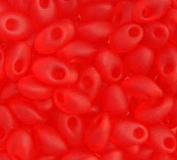 LM0140F - 10 Grams Matte Transparent Red 4x7mm Long Miyuki Magatama Drop Beads