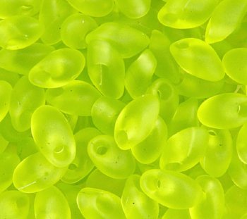 LM0143F - 10 Grams Matte Transparent Peridot 4x7mm Long Miyuki Magatama Drop Beads