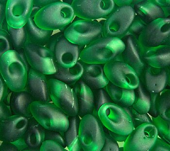 LM0146F - 10 Grams Matte Transparent Green 4x7mm Long Miyuki Magatama Drop Beads