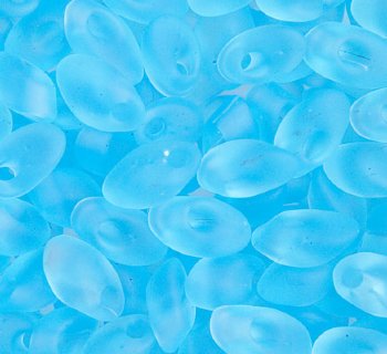 LM0148F - 10 Grams Matte Transparent Aqua 4x7mm Long Miyuki Magatama Drop Beads