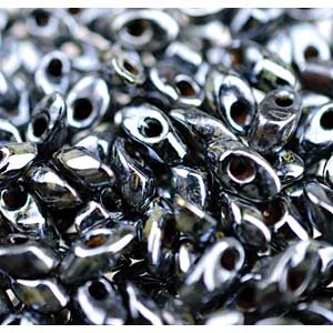 LM4511 - 10 Grams Opaque Black Lustre Picasso 4x7mm Long Miyuki Magatama Drop Beads