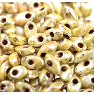LM4512 - 10 Grams Opaque Yellow Lustre Picasso 4x7mm Long Miyuki Magatama Drop Beads