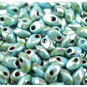LM4514 - 10 Grams Opaque Sea Foam Green Lustre Picasso 4x7mm Long Miyuki Magatama Drop Beads