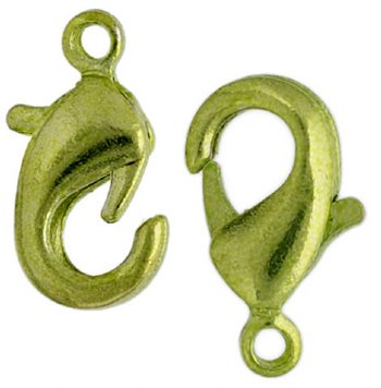 10 9.5mm Lime Green Plated Lobster Claw Clasps
