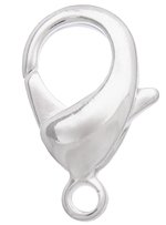 1, 26mm Large Bright Silver Plated Lobster Clasp