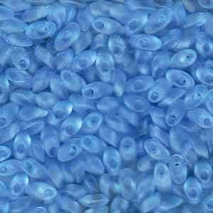 LM2105F - 10 Grams Matte Transparent Light Sapphire 4x7mm Long Miyuki Magatama Drop Beads