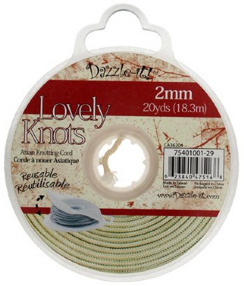 20 Yards of 2mm Ivory Knotting Cord with Reusable Bobbin