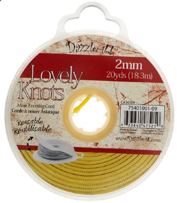 20 Yards of 2mm Yellow Lovely Knots Knotting Cord with Reusable Bobbin